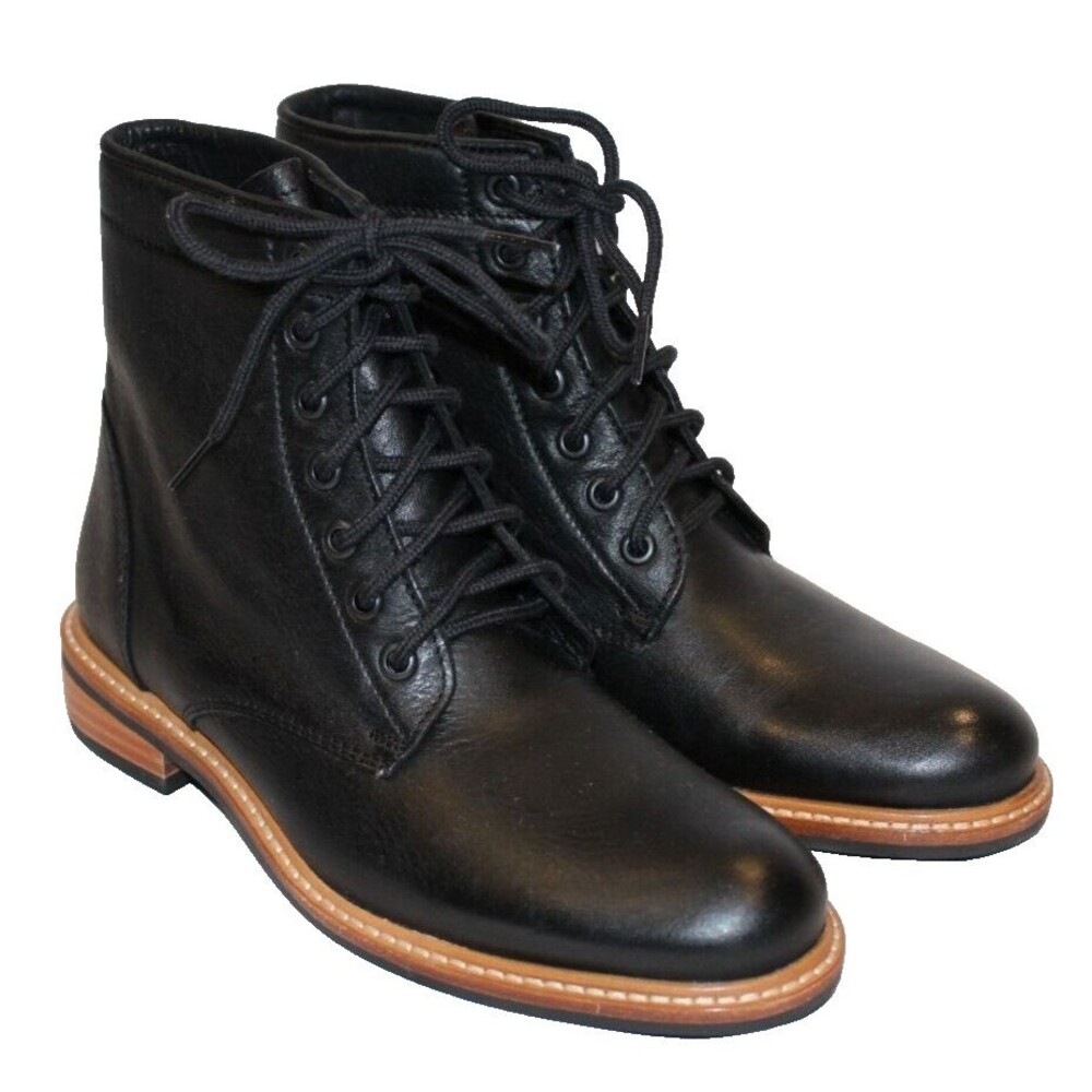 Nisolo All Weather Amalia Boots Womens SZ 7 Leather Lace Up Black